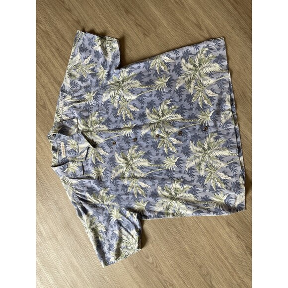Tommy Bahama Mens Blue Palm Trees 100% Silk Short Sleeve Shirt Size XL - Picture 3 of 7